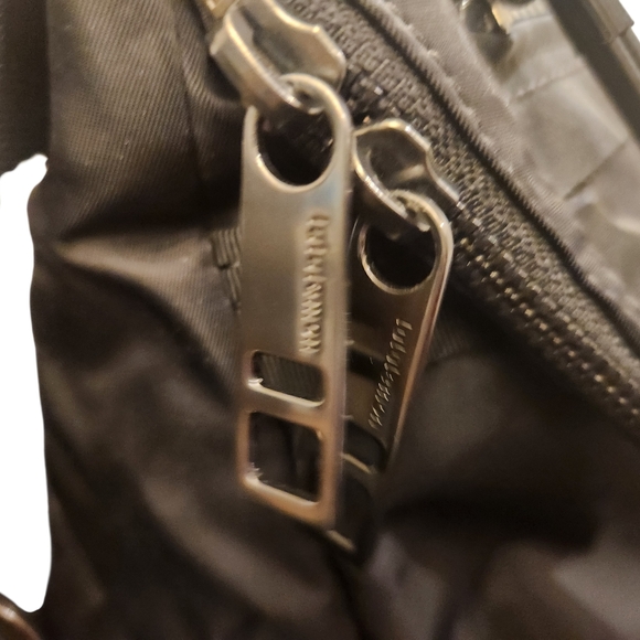 EUC Lululemon Athletica Nylon Black Festival Crossbody - Dance Your Asana Off - Picture 7 of 14